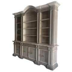 19th Century Italian Pinewood Bookcase - Large Antique Library Cabinet