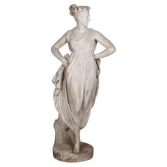 19th Century Italian Plaster Statue "the Dancer" After Canova