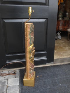 19th Century Italian Polychrome Fragment as Lamp on Custom Base