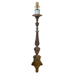 19th Century Italian Polychrome Pricket Candlestick as Floor Lamp