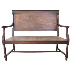 Antique 19th Century Italian Poplar Wood Empire Sofa or Bench