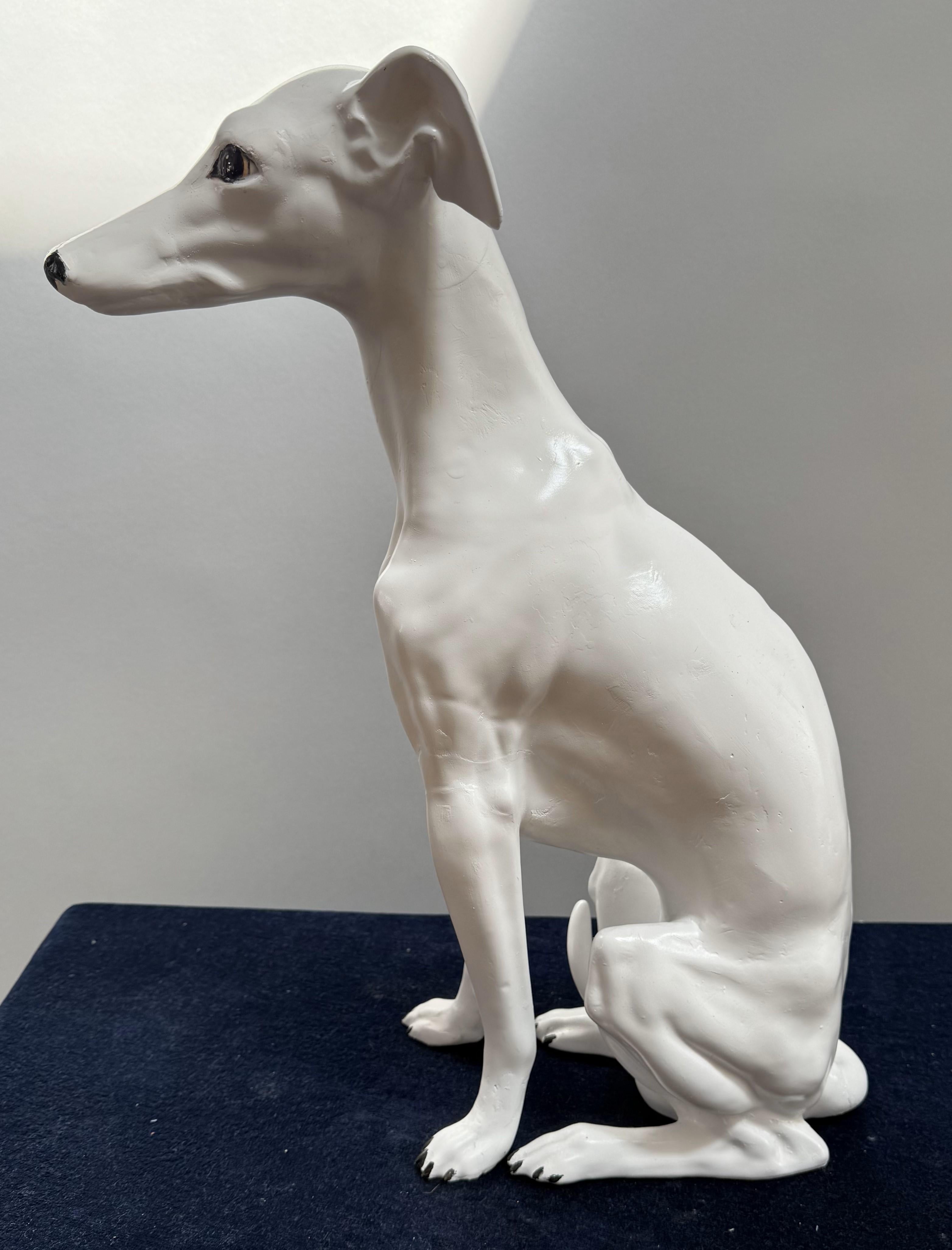 19th Century Italian Porcelain Greyhound In Excellent Condition For Sale In Middleburg, VA