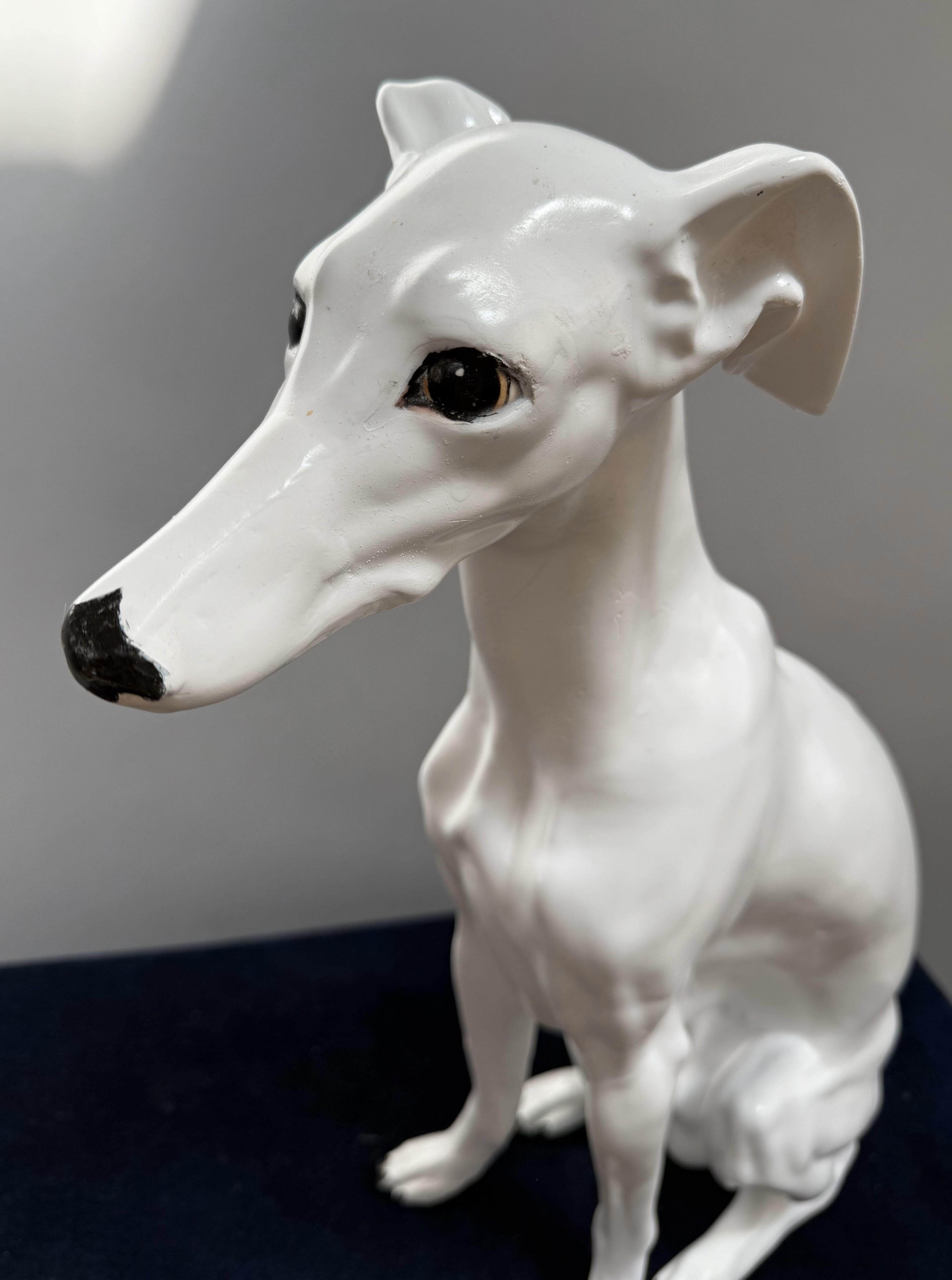 19th Century Italian Porcelain Greyhound For Sale 1