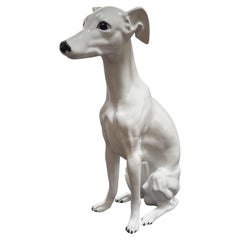 Antique 19th Century Italian Porcelain Greyhound