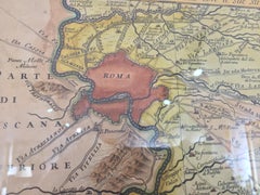 19th Century Italian Print Region of Rome Walnut Frame