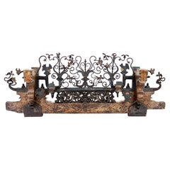 Antique 19th Century Italian Reclaimed Wrought Iron Architectural Wall Bracket