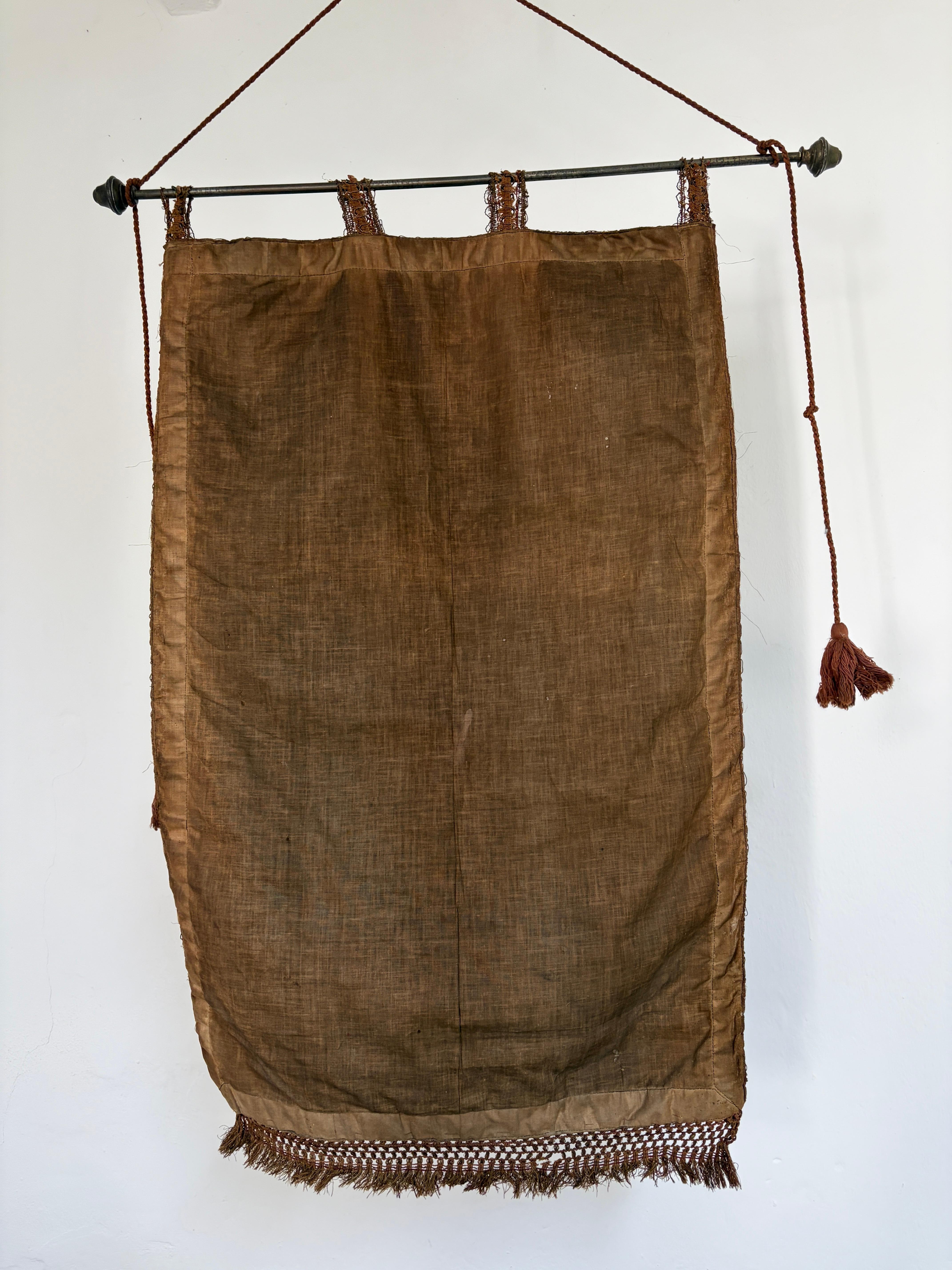 19. Jahrhundert Italienisch Religiöse Banner Maria Unbefleckte Empfängnis Quasten im Angebot 1