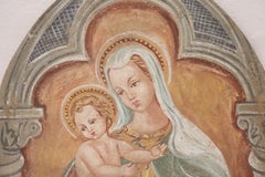 19th Century Italian Religious Mural Painting, Madonna with Child