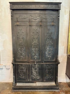 Italienischer geschnitzter und bemalter Renaissance-Hallenbaum aus dem 19.