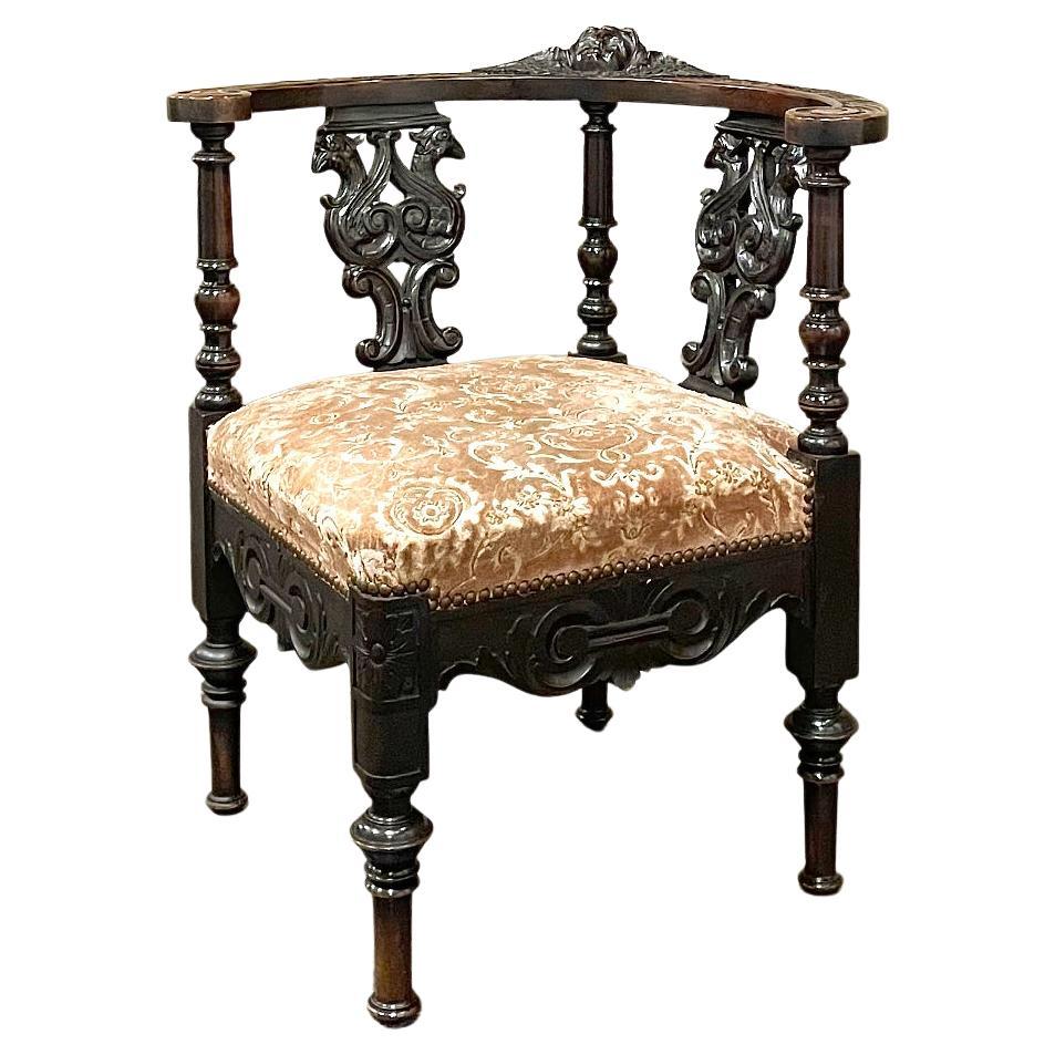 19th Century Italian Renaissance Corner Armchair For Sale