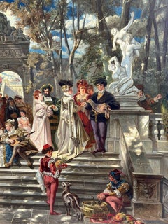 19th Century "Italian Renaissance Party" Oil on Canvas by Carl Emil Doepler