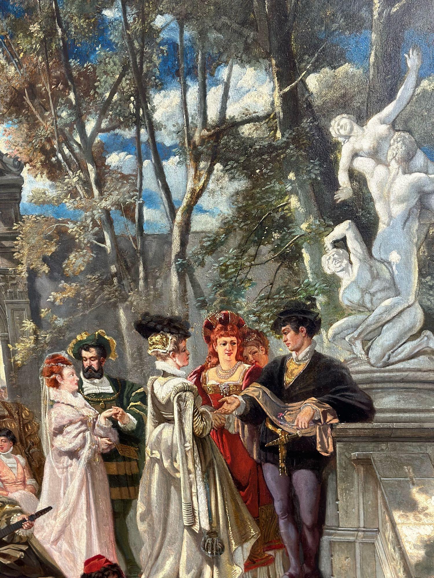 „Italienische Renaissance-Partei des 19. Jahrhunderts“, Öl auf Leinwand von Carl Emil Doepler (Deutsch) im Angebot