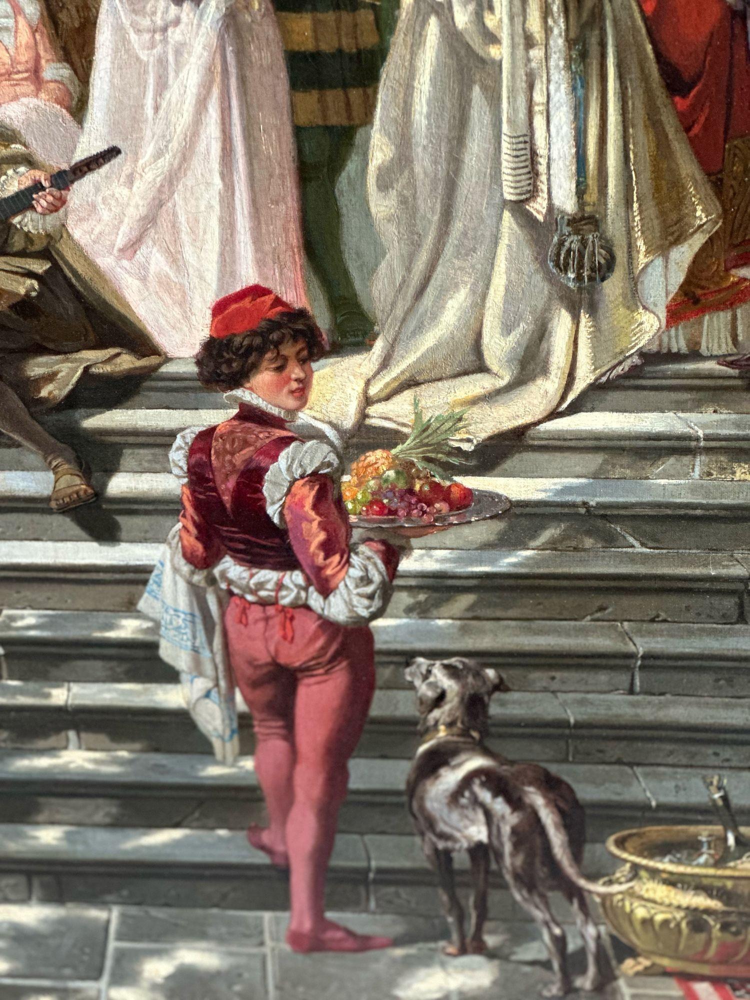 „Italienische Renaissance-Partei des 19. Jahrhunderts“, Öl auf Leinwand von Carl Emil Doepler im Angebot 2