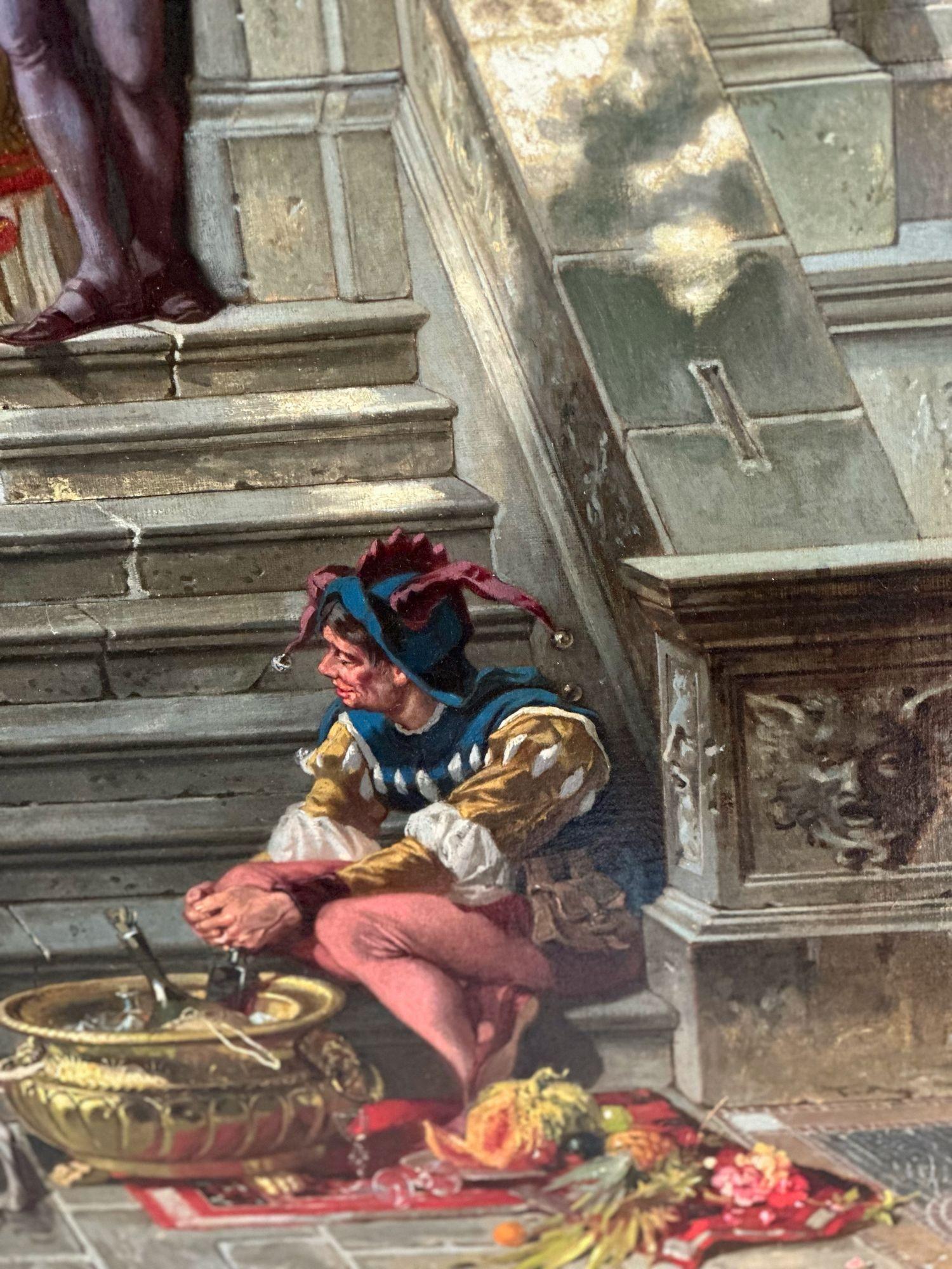 „Italienische Renaissance-Partei des 19. Jahrhunderts“, Öl auf Leinwand von Carl Emil Doepler im Angebot 3