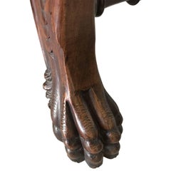 19th Century Italian Renaissance Revival Carved Walnut Curule Stool