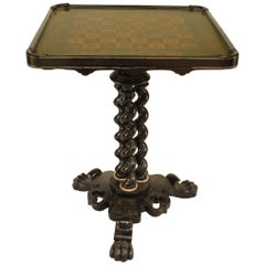 Used Italian Renaissance Revival Penwork Game Table