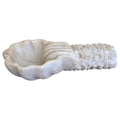 19th Century Italian Renaissance Revival Marble Shell Holy Water Font