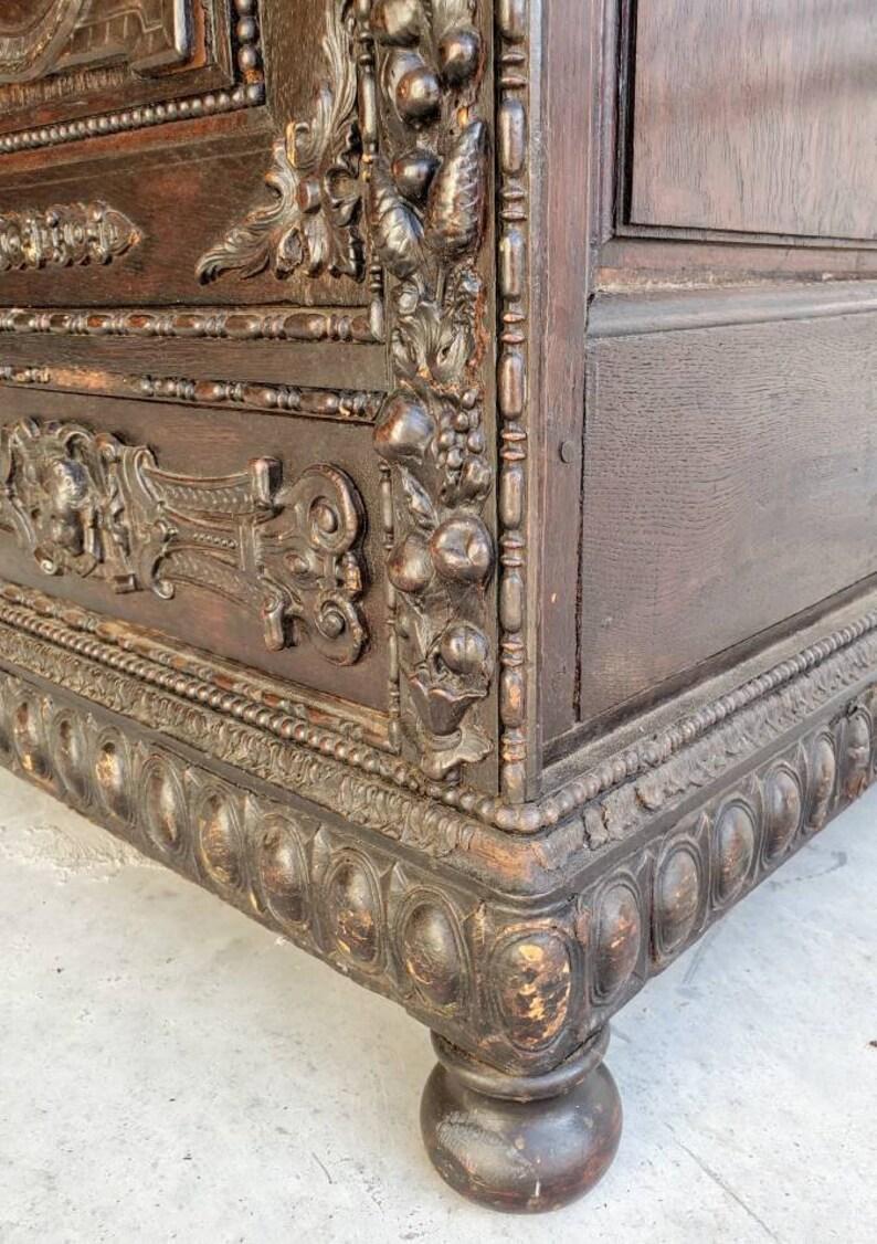 Leather 19th Century Italian Renaissance Revival Sideboard For Sale