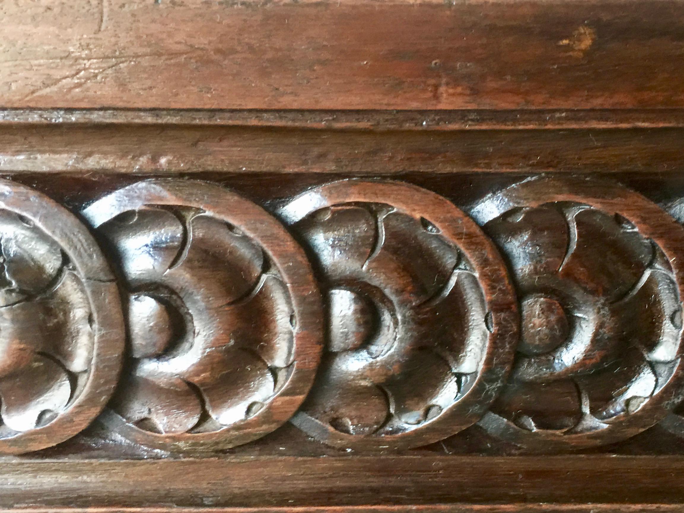 19th Century Italian Renaissance Revival Walnut Library Table 4