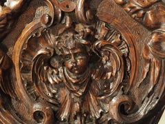 19th Century Italian Renaissance Style Bellows “Soffietto” in Carved Walnut