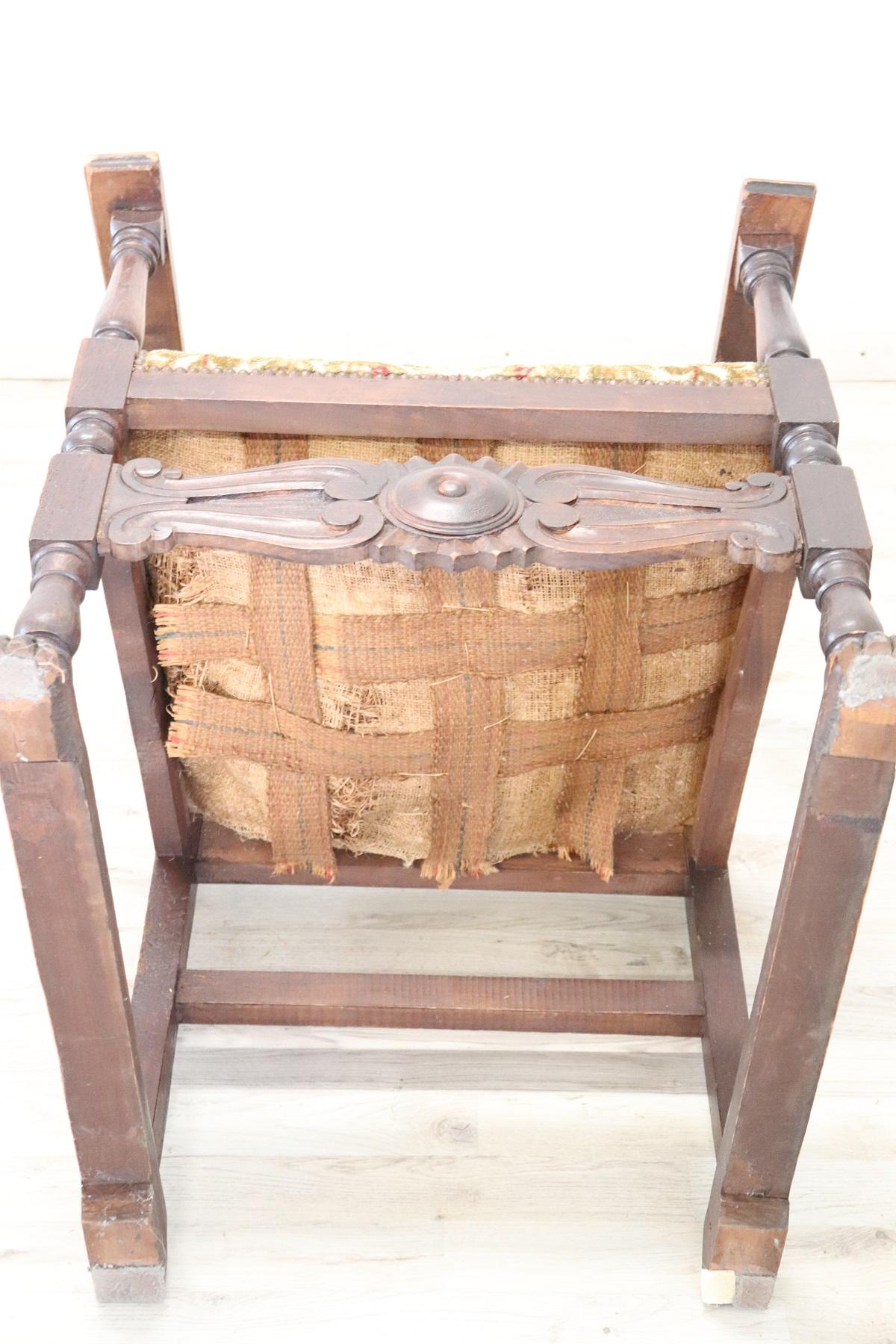 19th Century Italian Renaissance Style Carved Oak Armchair 2