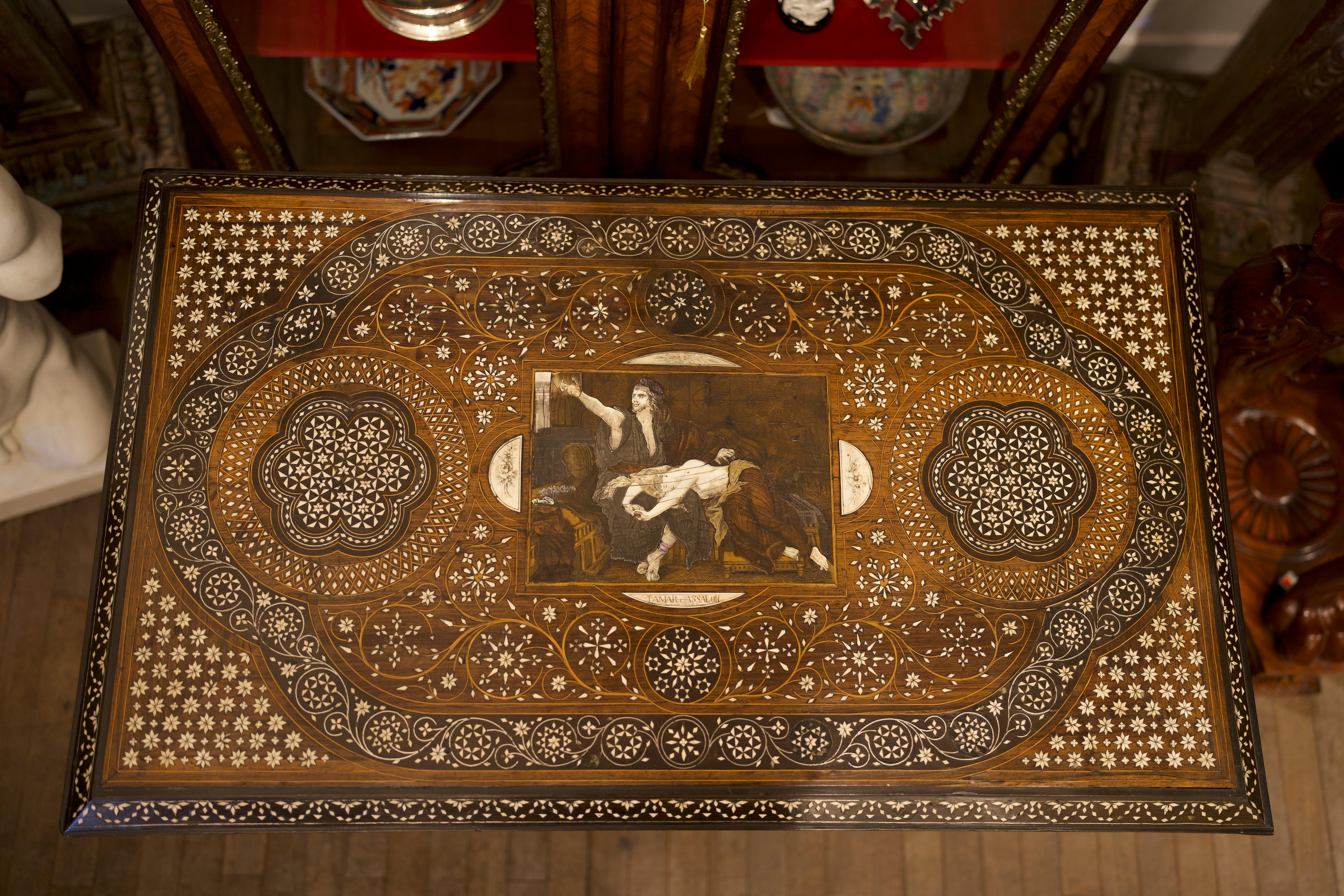 Intarsientisch im italienischen Renaissance-Stil des 19. Jahrhunderts im Zustand „Hervorragend“ im Angebot in Southall, GB