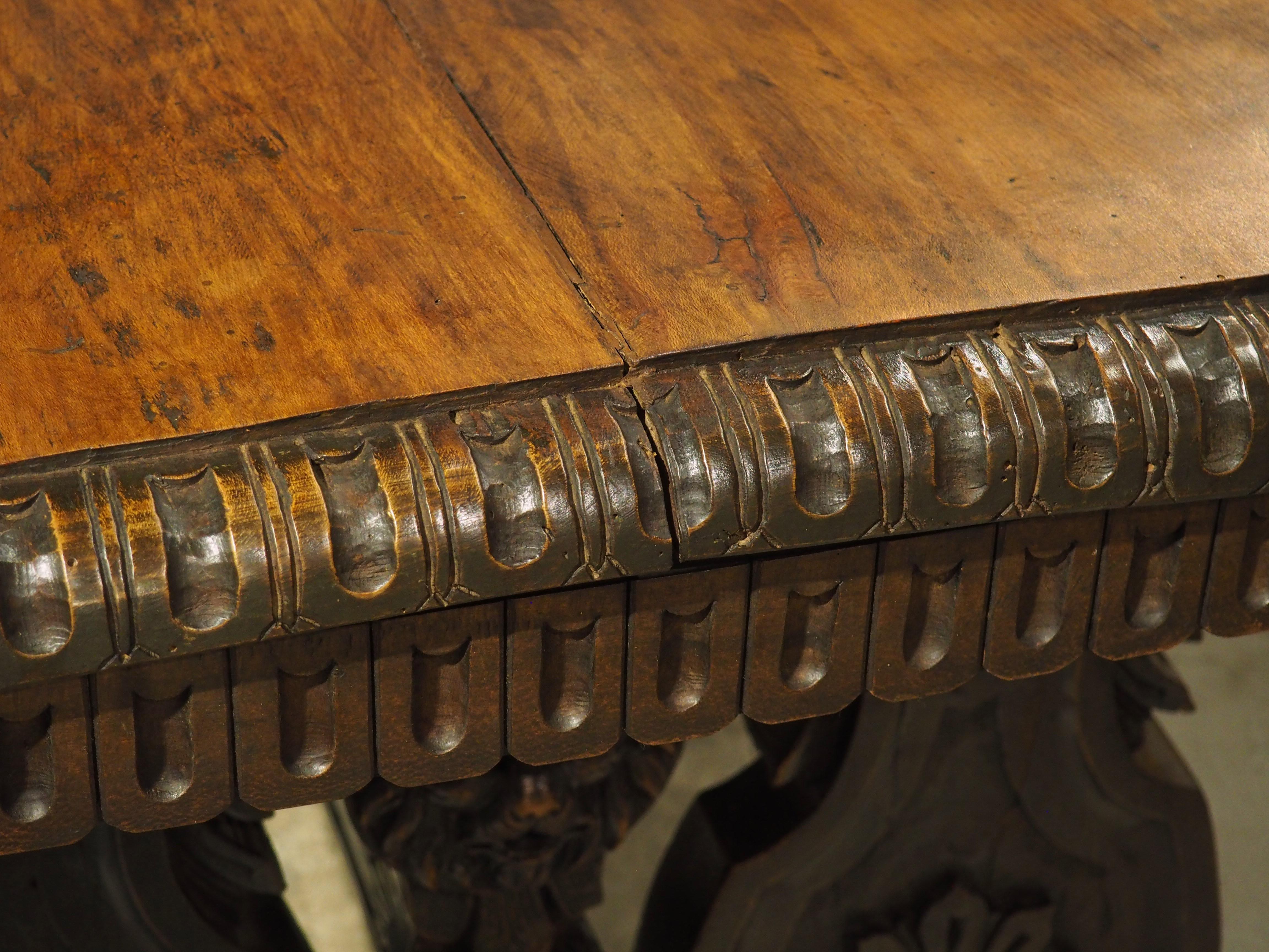 19th Century Italian Renaissance Style Library Table 6