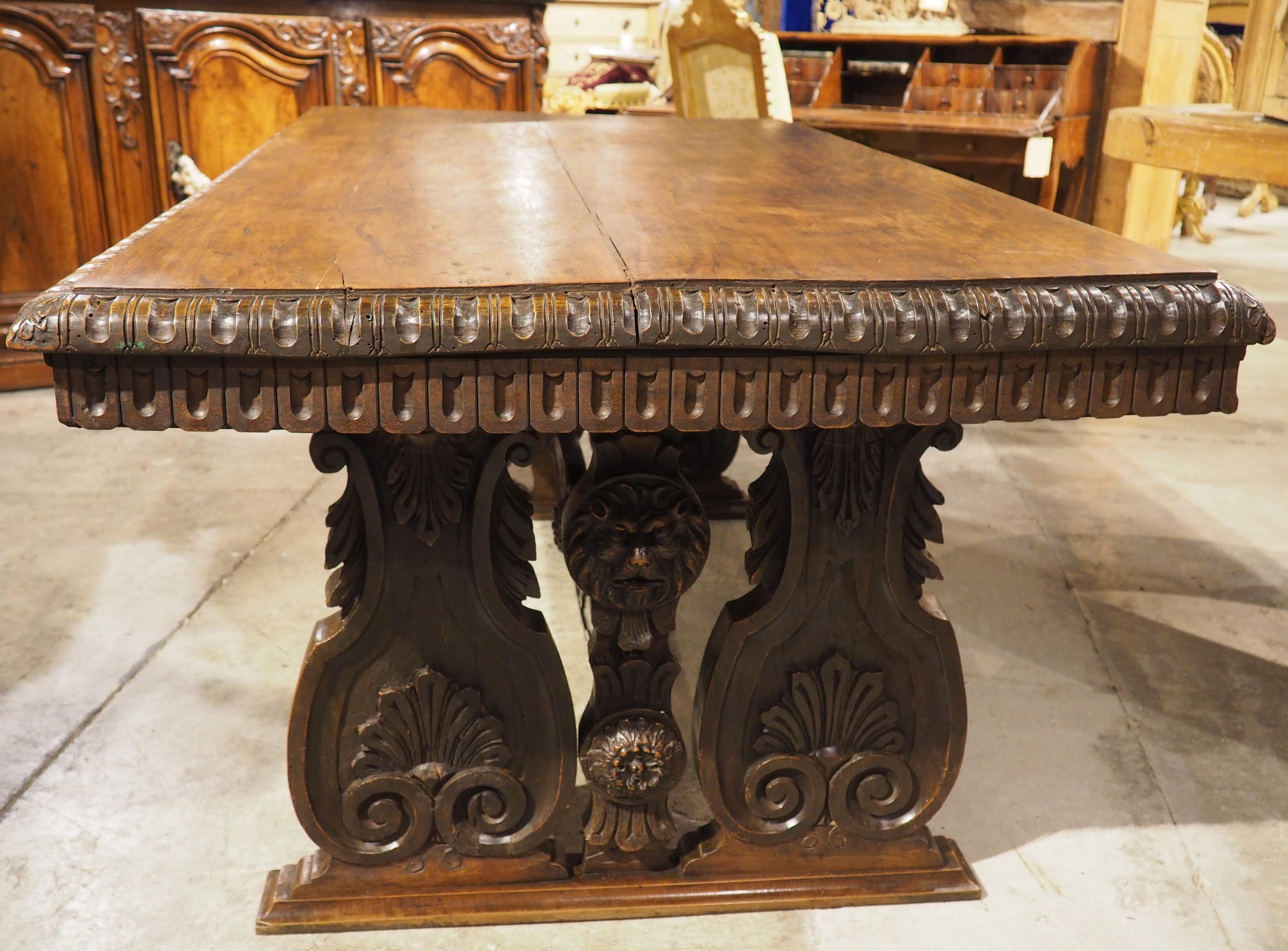 19th Century Italian Renaissance Style Library Table 7