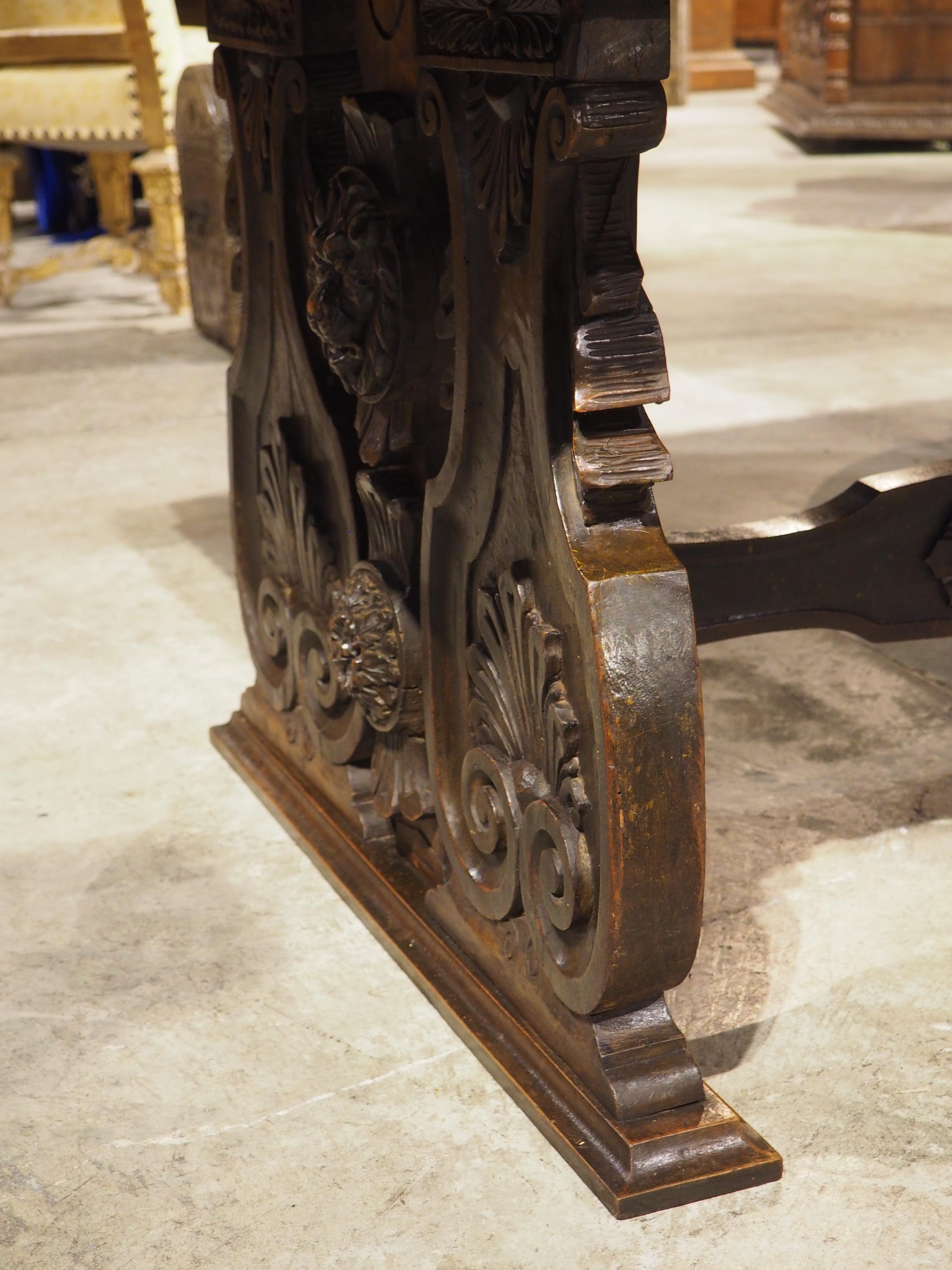19th Century Italian Renaissance Style Library Table 13