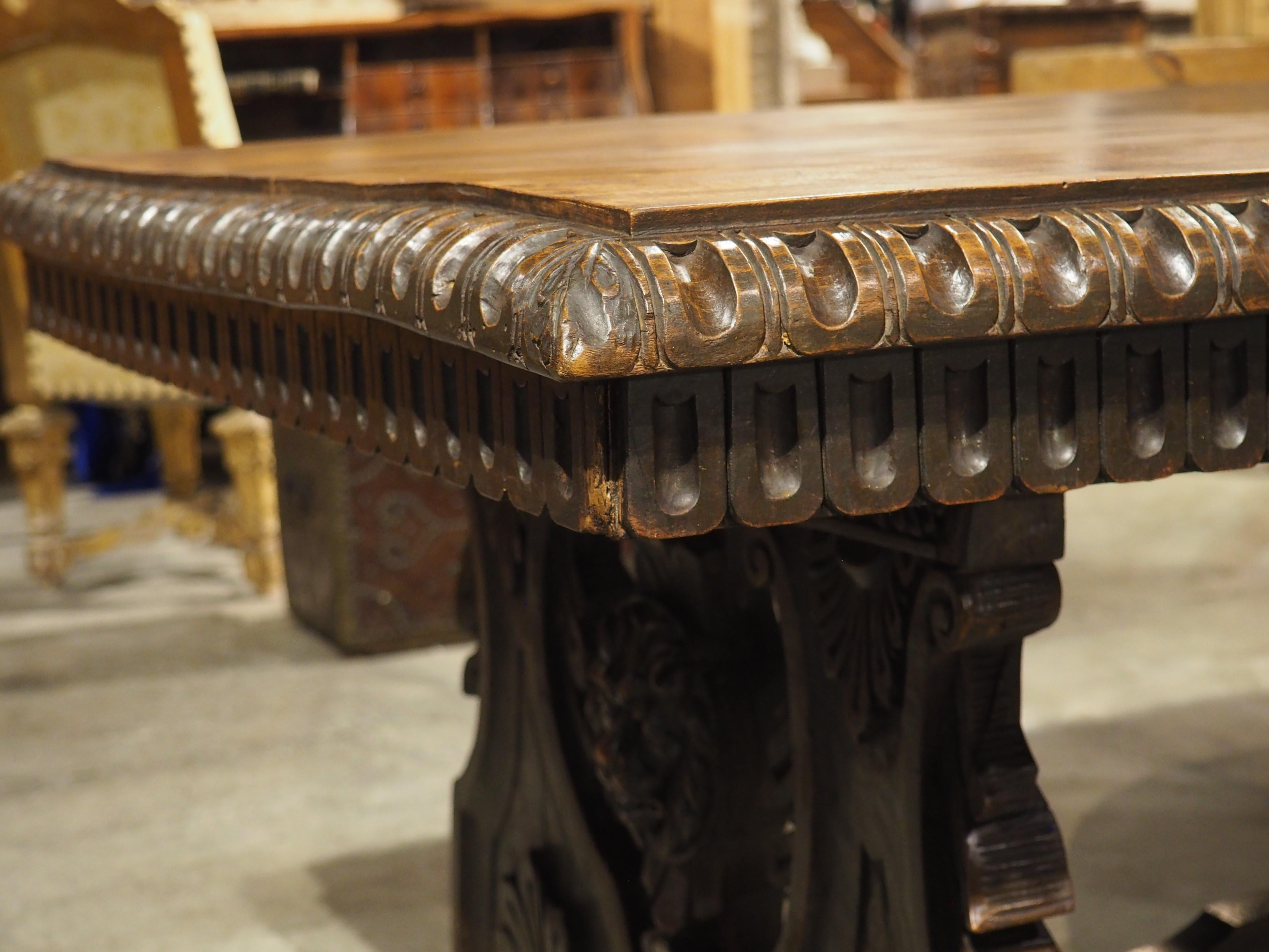 19th Century Italian Renaissance Style Library Table 14