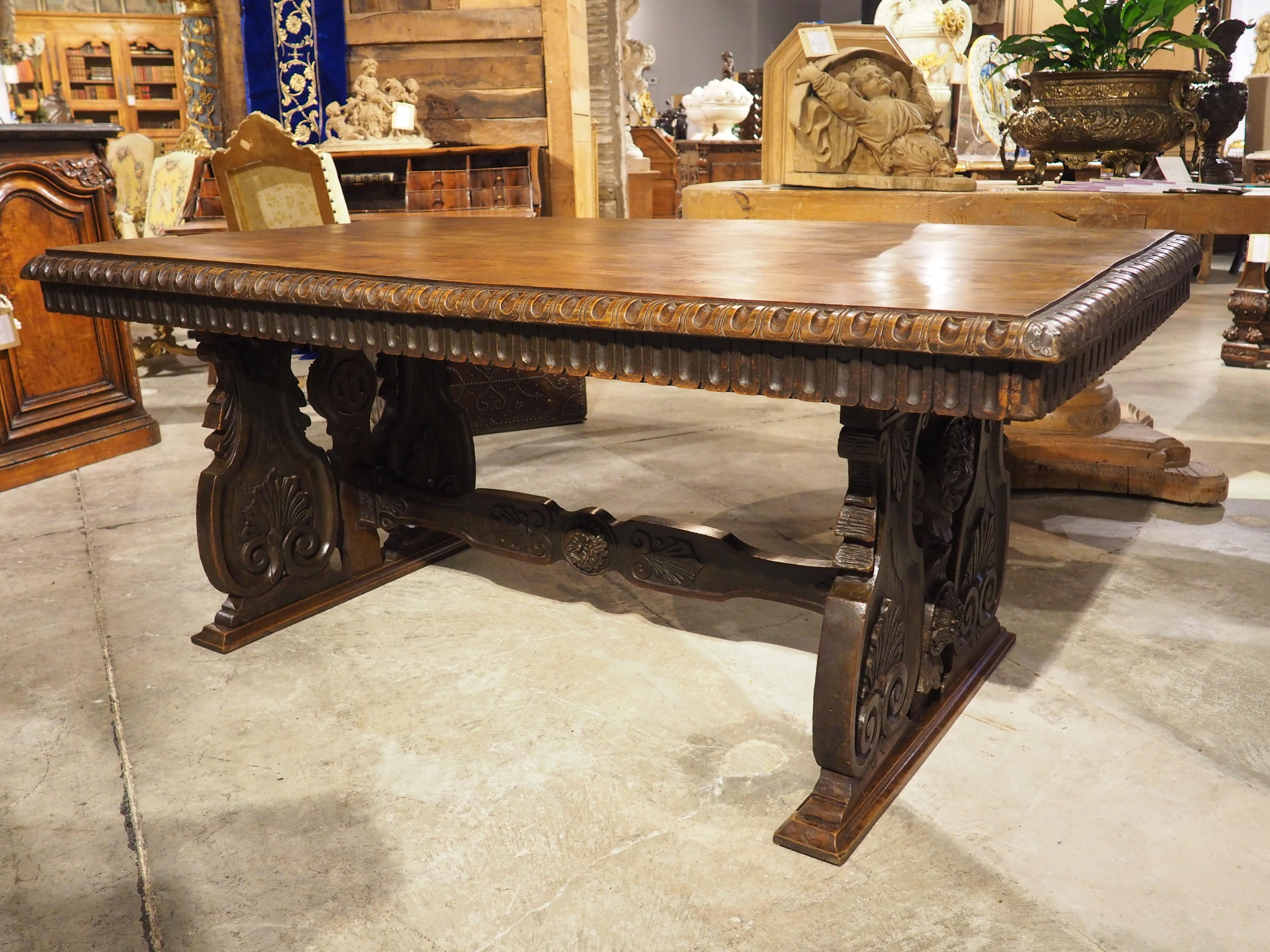 19th Century Italian Renaissance Style Library Table 15