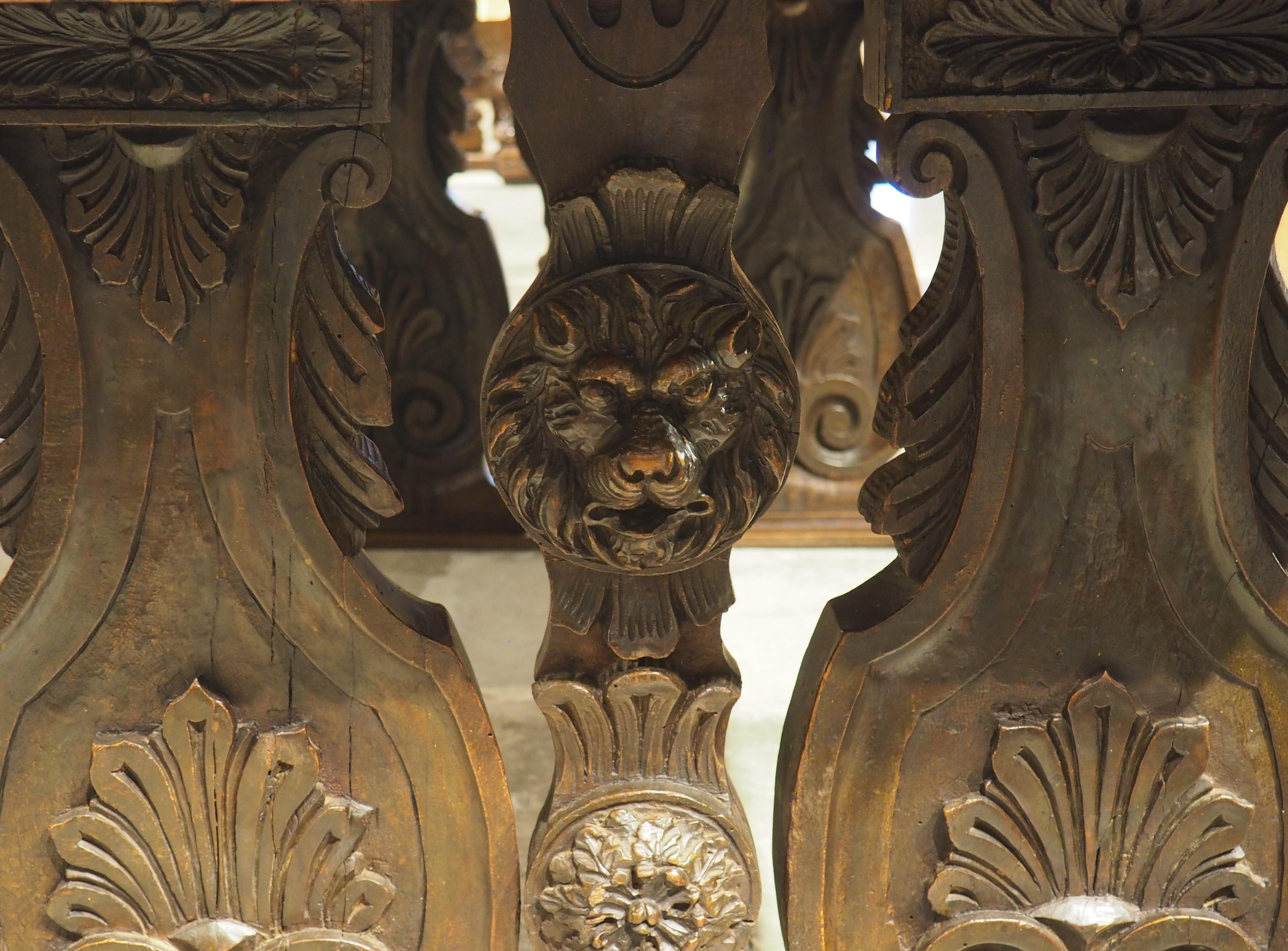 19th Century Italian Renaissance Style Library Table 2