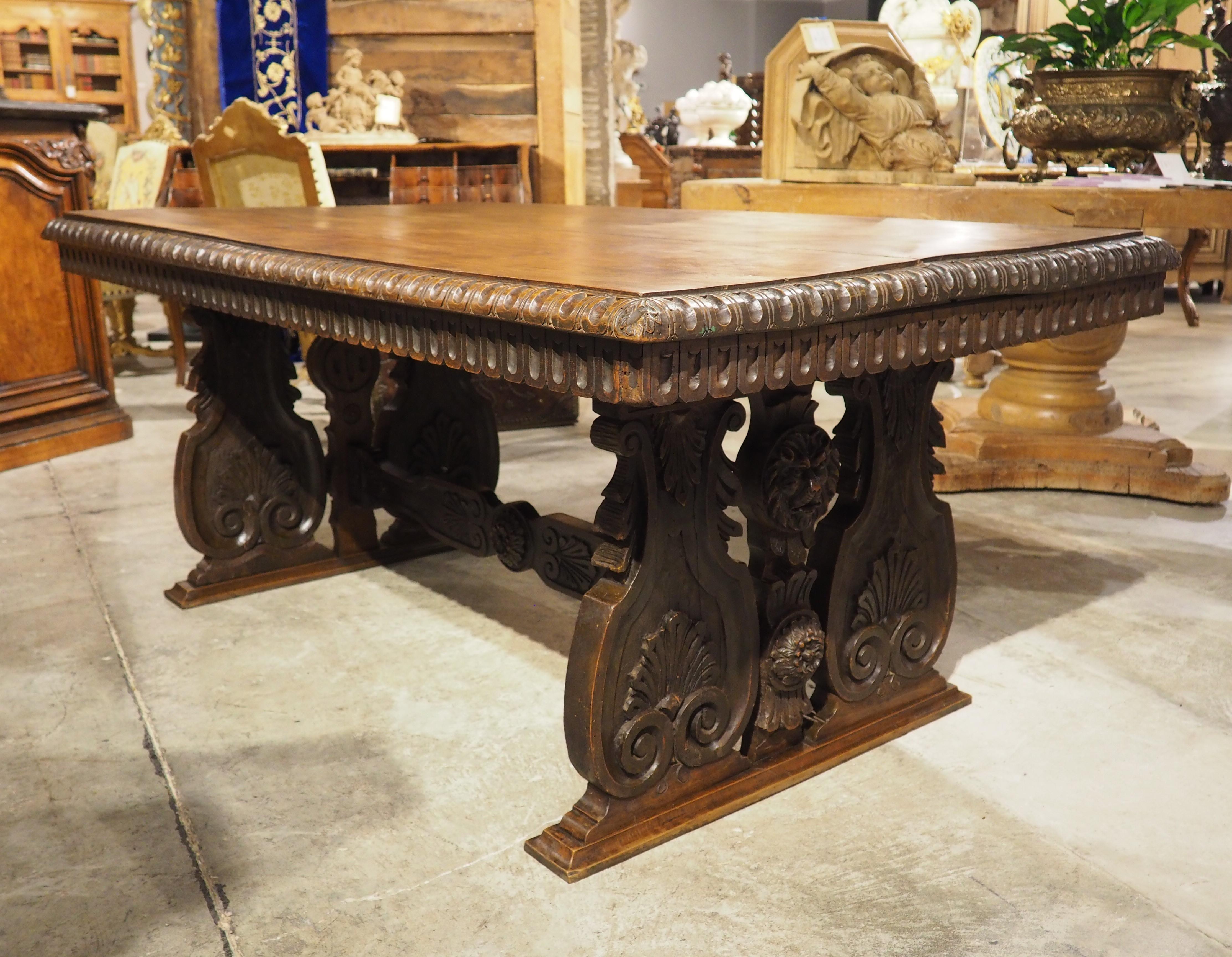19th Century Italian Renaissance Style Library Table 4
