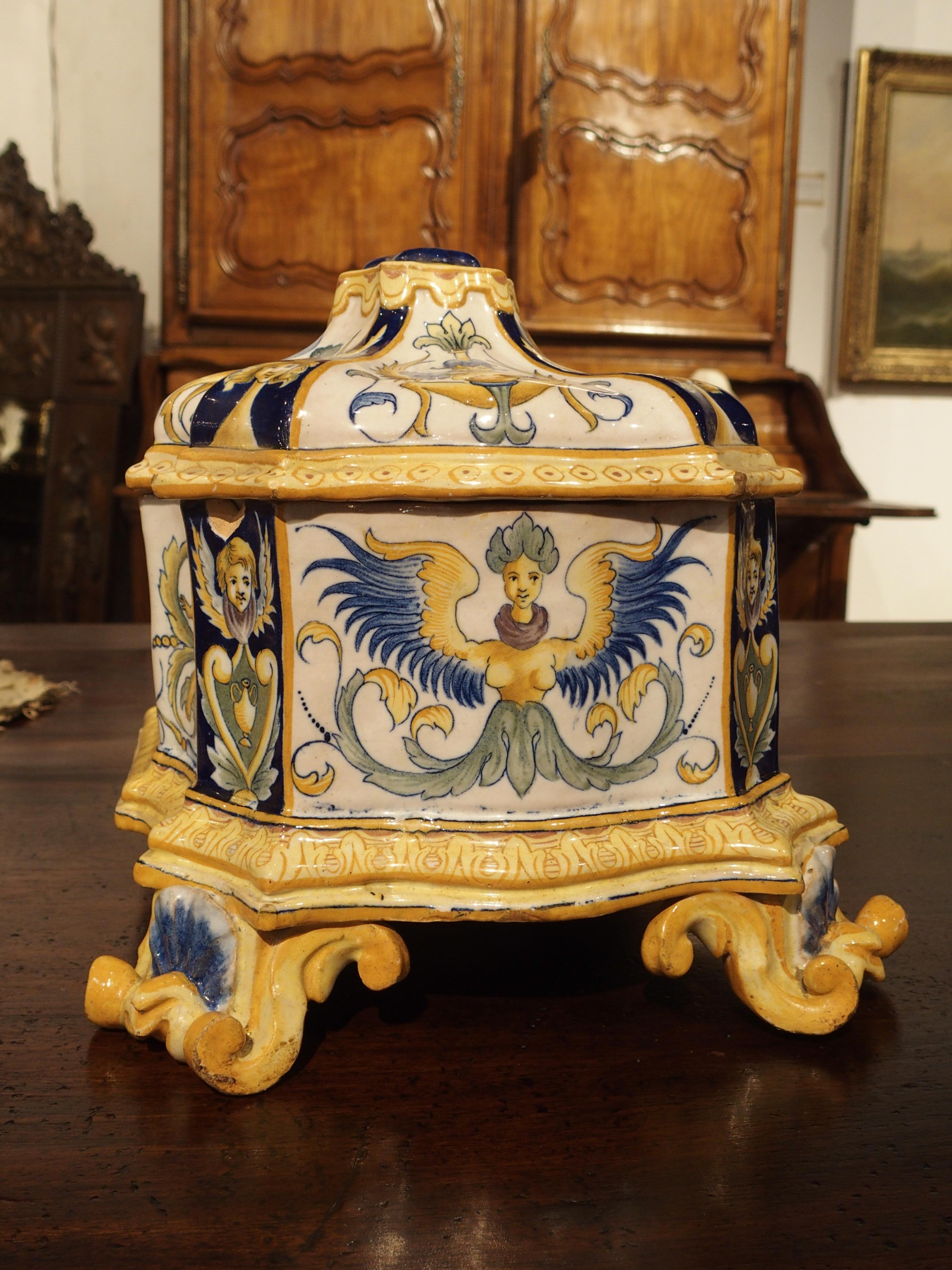 19th Century Italian Renaissance Style Majolica Box 7