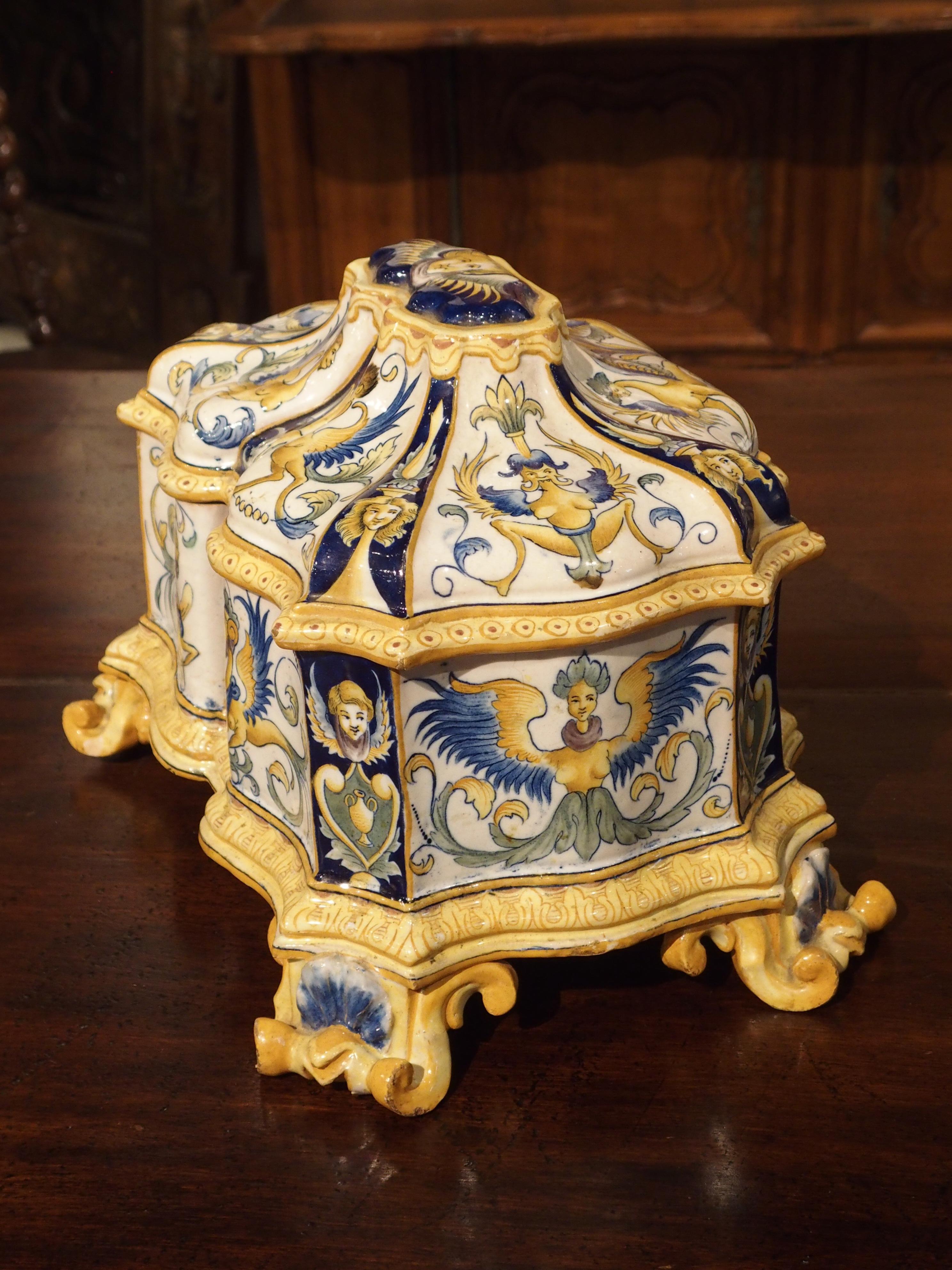 19th Century Italian Renaissance Style Majolica Box 2