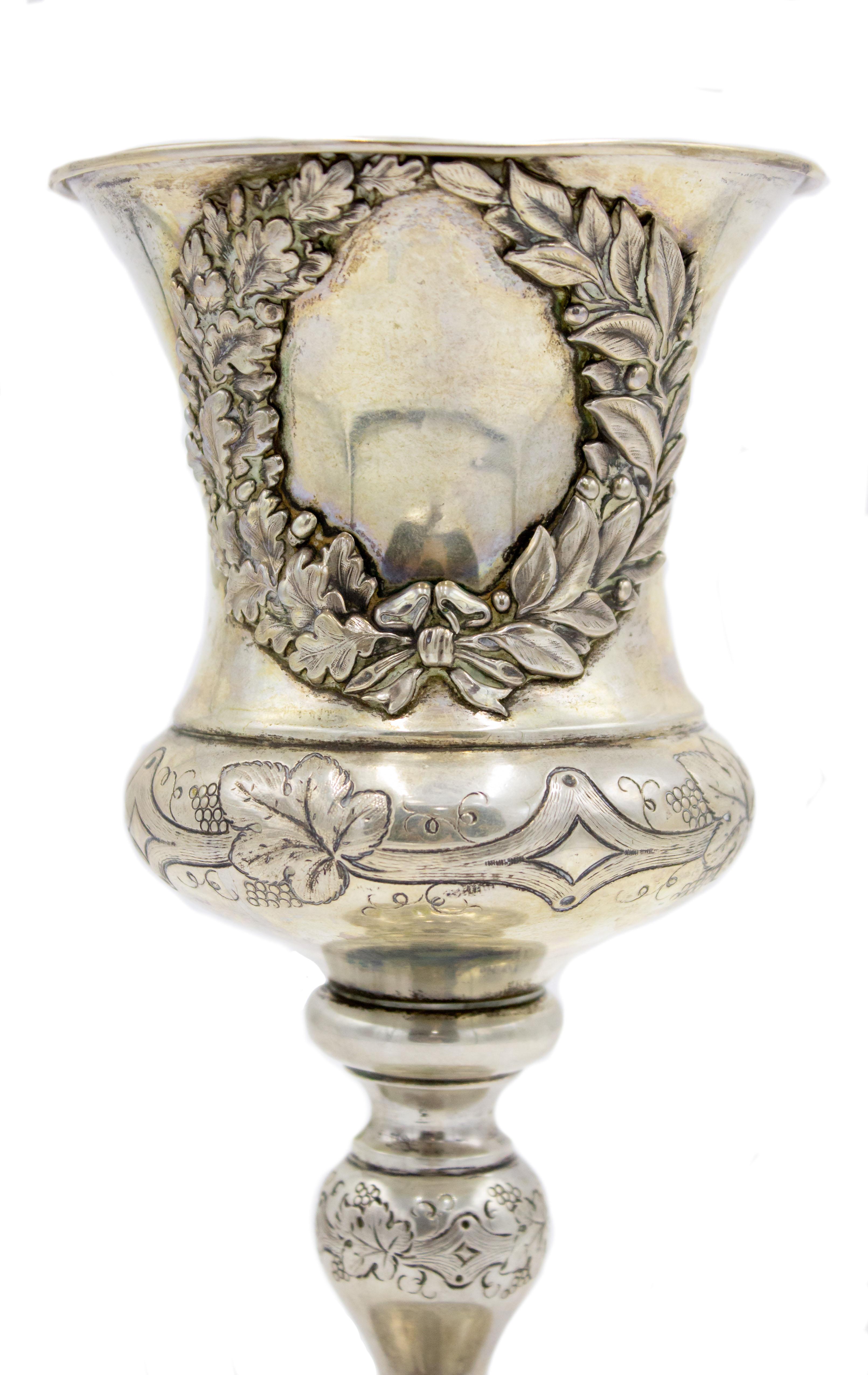 19th Century Italian Renaissance Style Silver Chalice In Good Condition For Sale In New York, NY