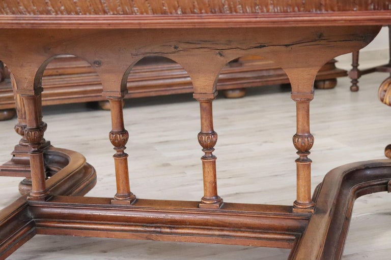19th Century Italian Renaissance Style Walnut Carved Dining Room Set 11 ...