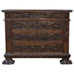 19th Century Italian Renaissance Walnut Commode