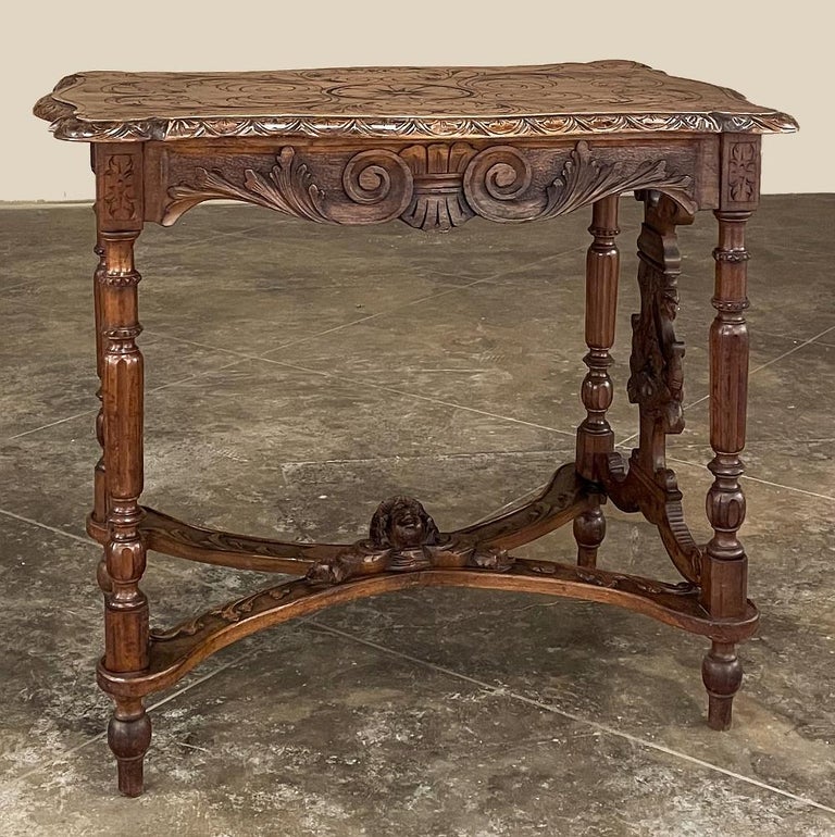 19th Century Italian Renaissance Walnut End Table ~ Center Table For ...