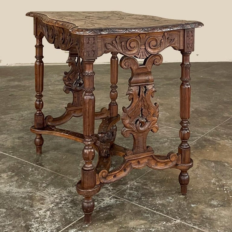 19th Century Italian Renaissance Walnut End Table ~ Center Table For ...
