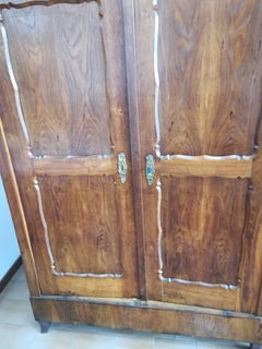 19th Century Italian Restored Brown Oak Wardrobe