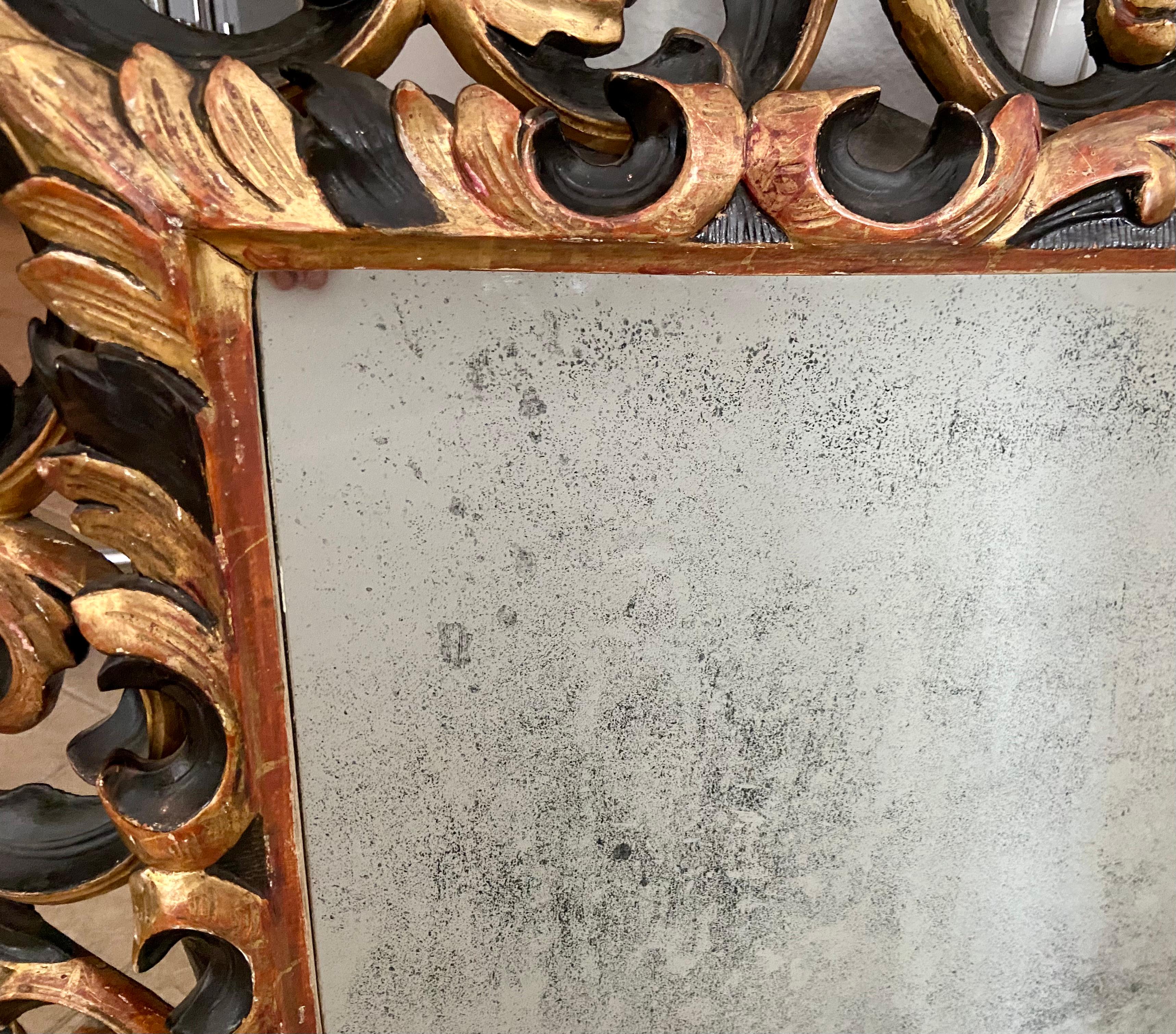 19th Century Italian Rococo Gilt Wood Wall Mirror For Sale 13