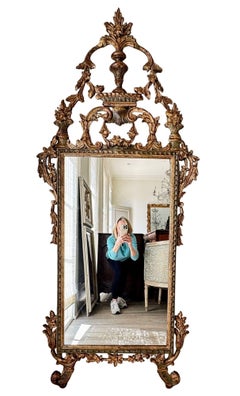 19th Century Italian Rococo Mecca-Gilded Mirror, Piedmont, Italy