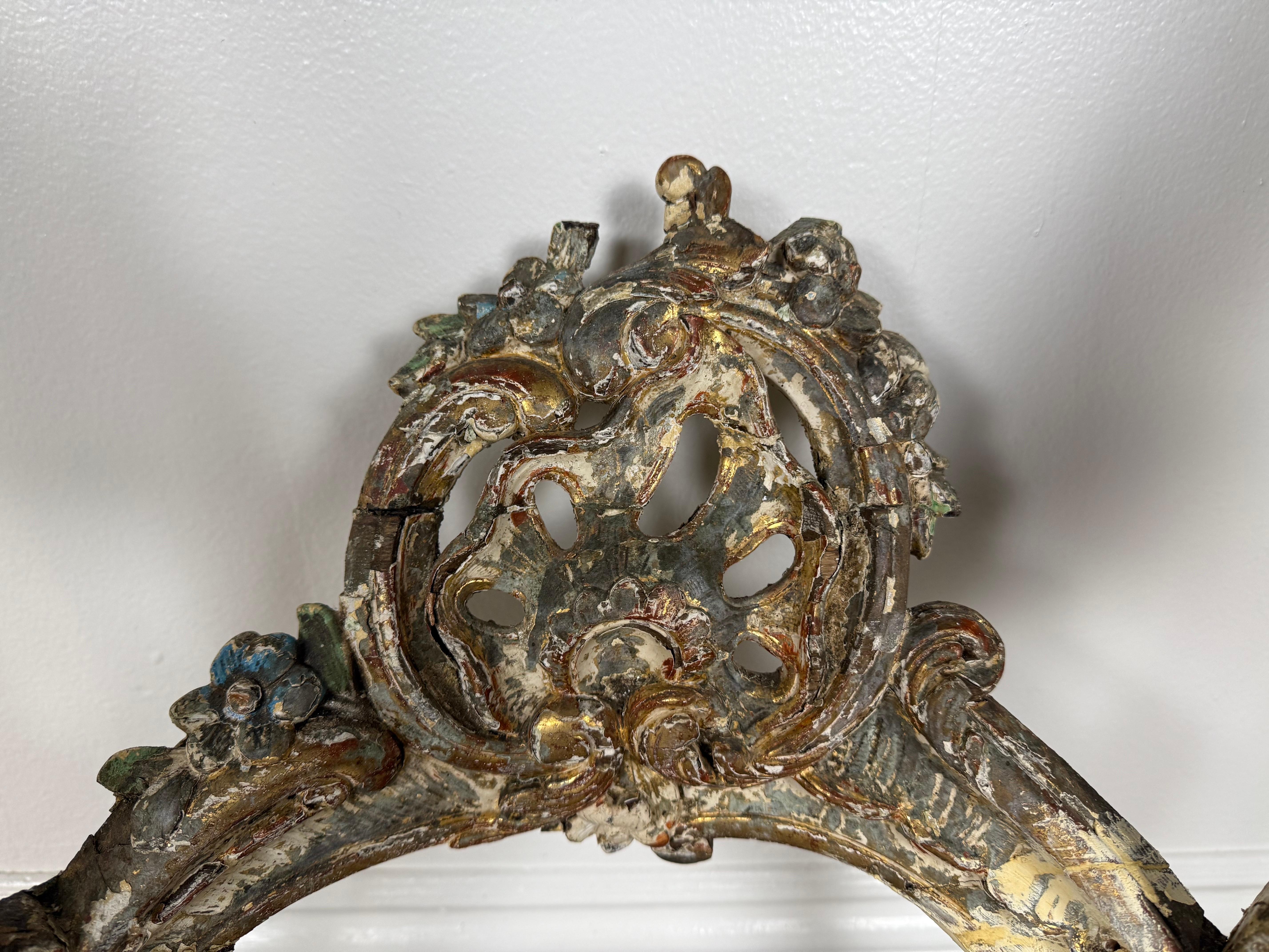 19th-Century Italian Rococo Painted and Giltwood Console Table For Sale 7