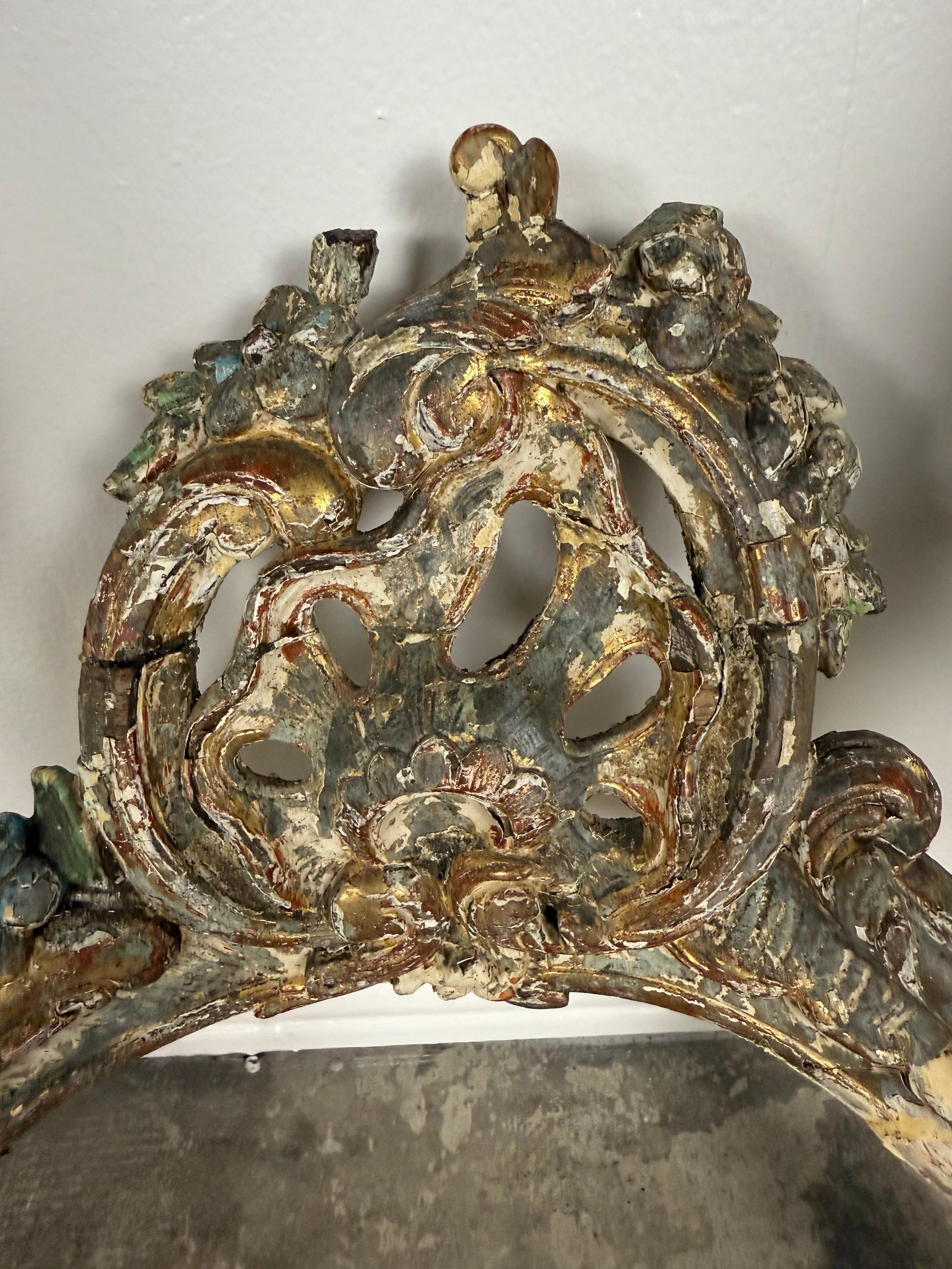 19th-Century Italian Rococo Painted and Giltwood Console Table For Sale 10