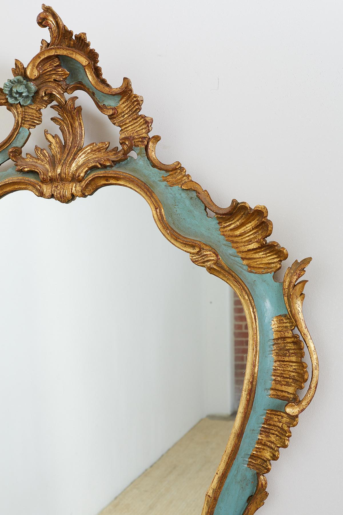 19th Century Italian Rococo Style Cartouche Mirror In Good Condition In Rio Vista, CA