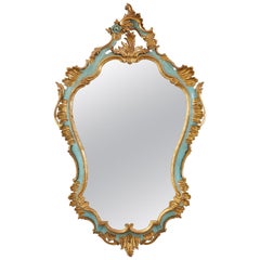 19th Century Italian Rococo Style Cartouche Mirror