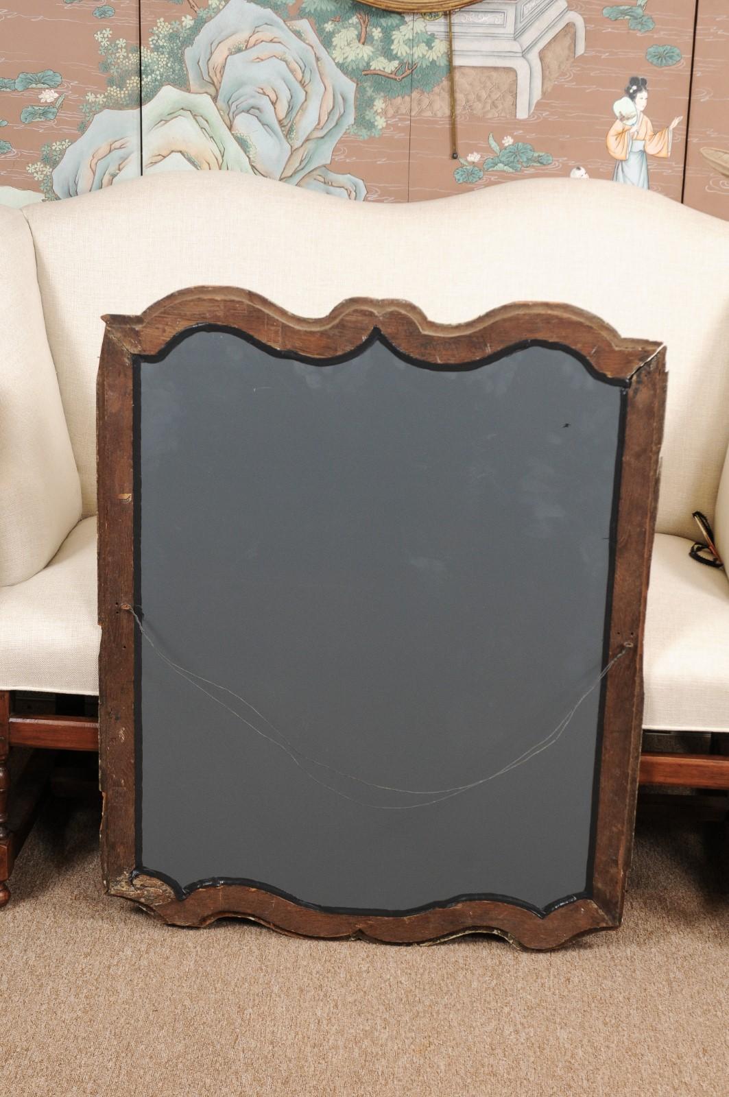 19th Century Italian Rococo Style Painted Frame with Mirror Plate For Sale 8