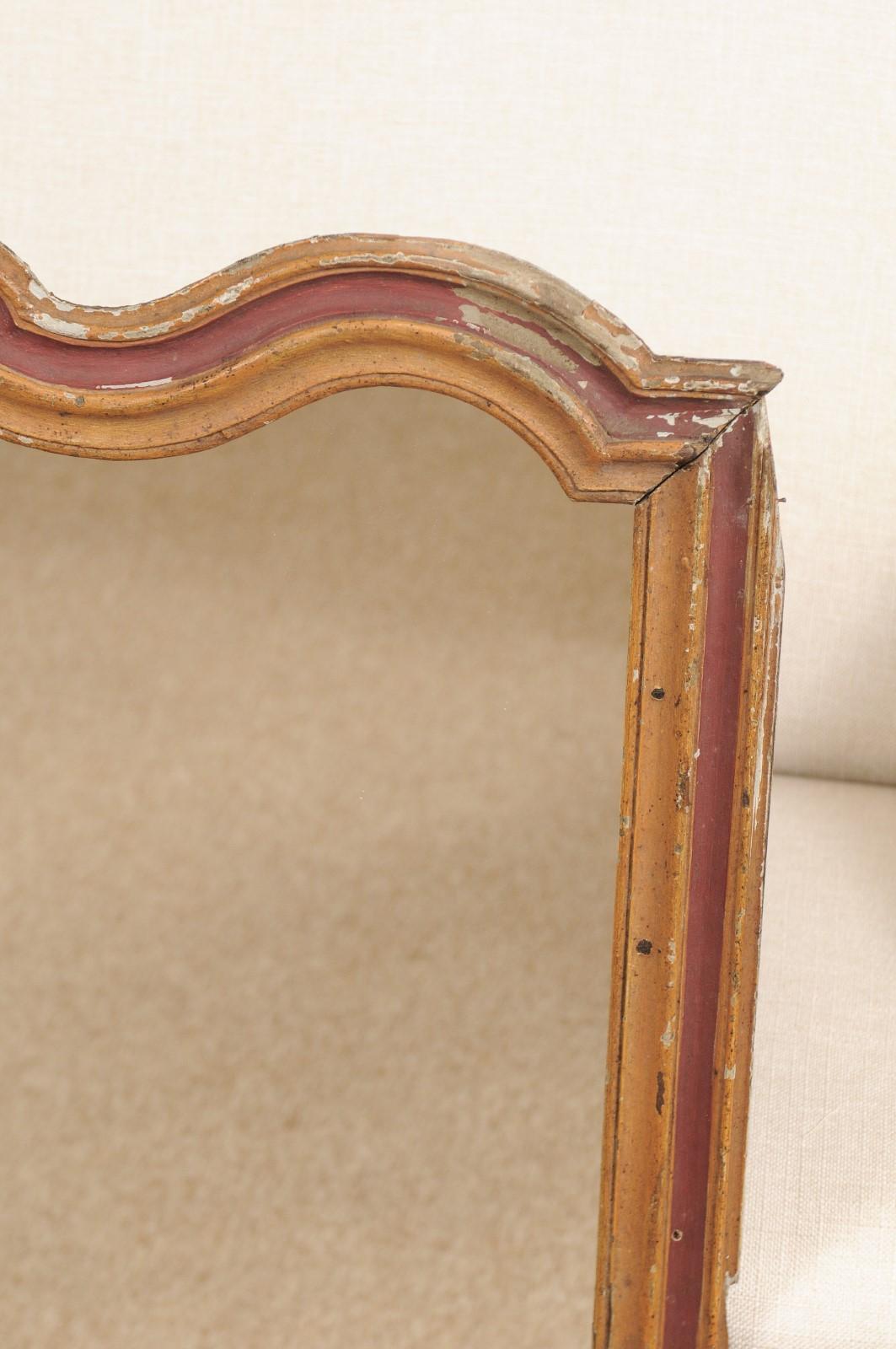 19th Century Italian Rococo Style Painted Frame with Mirror Plate For Sale 3