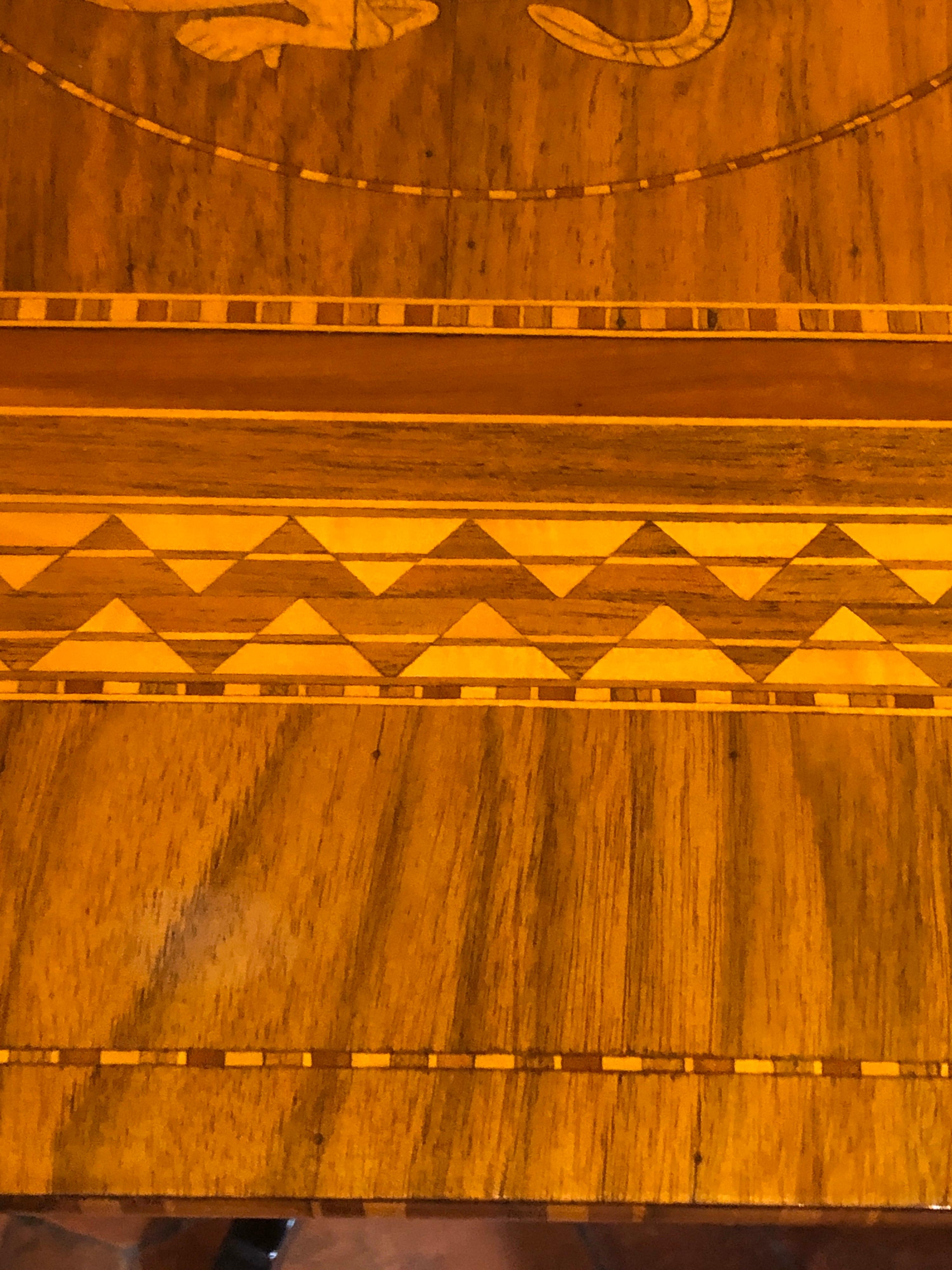 Louis Philippe 19th Century Italian Rolo Wood Walnut Inlay Table, 1860s